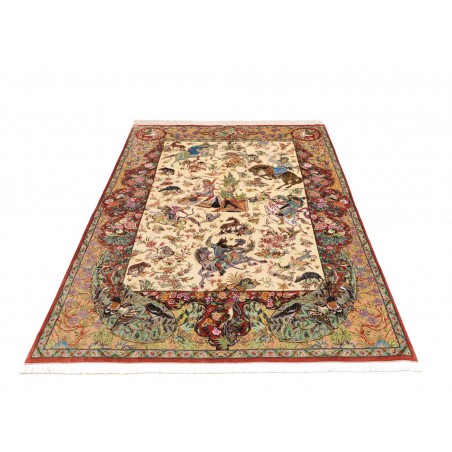Tappeto Ghom seta Persia marrone 130x197