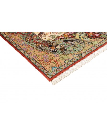 Tappeto Ghom seta Persia marrone 130x197