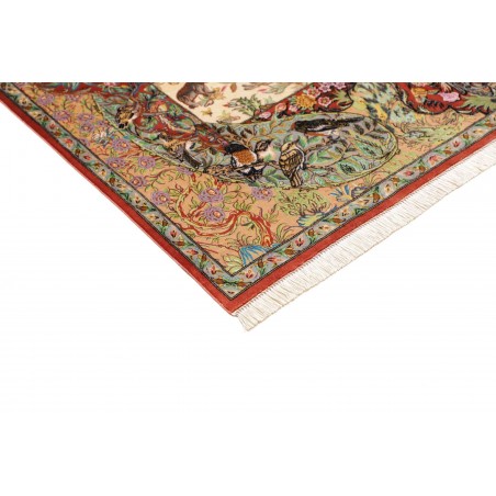 Tappeto Ghom seta Persia marrone 130x197