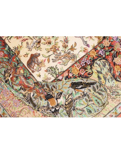 Tappeto Ghom seta Persia marrone 130x197