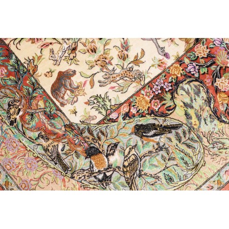Tappeto Ghom seta Persia marrone 130x197