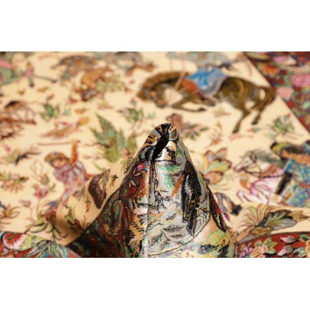 Tappeto Ghom seta Persia marrone 130x197