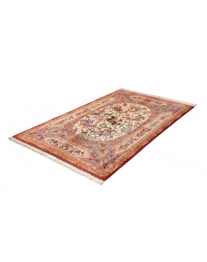 Tappeto Ghom seta Persia marrone 131x198