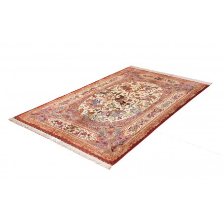 Tappeto Ghom seta Persia marrone 131x198