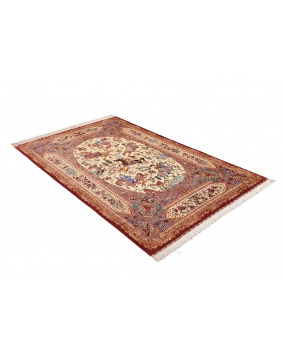 Tappeto Ghom seta Persia marrone 131x198