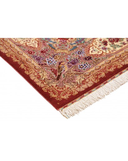 Tappeto Ghom seta Persia marrone 131x198