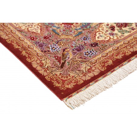 Tappeto Ghom seta Persia marrone 131x198