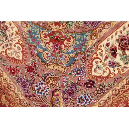 Tappeto Ghom seta Persia marrone 131x198