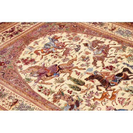 Tappeto Ghom seta Persia marrone 131x198