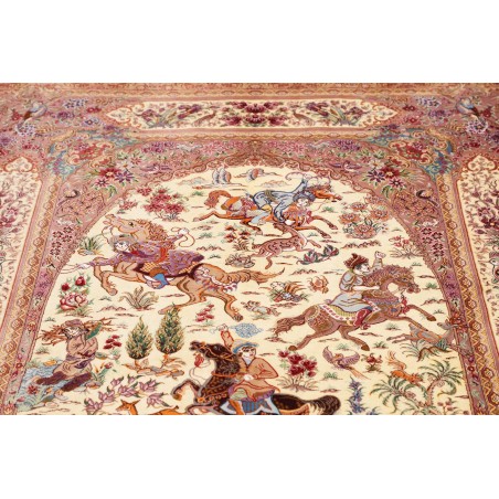 Tappeto Ghom seta Persia marrone 131x198