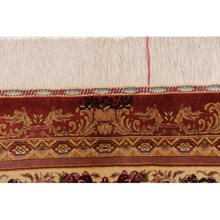 Tappeto Ghom seta Persia marrone 131x198