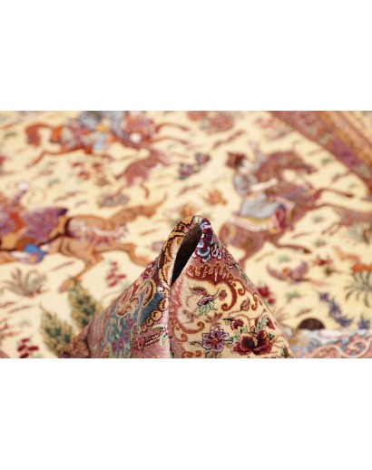 Tappeto Ghom seta Persia marrone 131x198