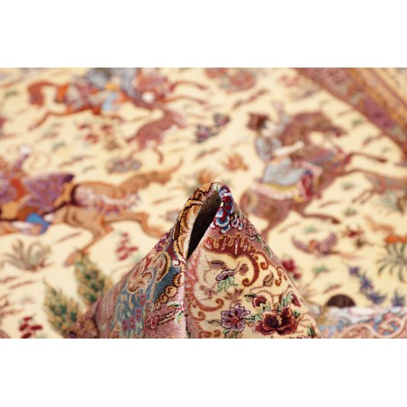 Tappeto Ghom seta Persia marrone 131x198