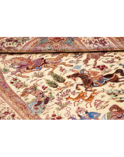 Tappeto Ghom seta Persia marrone 131x198