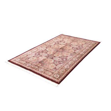 Tappeto Ghom seta Persia beige bianco 133x200