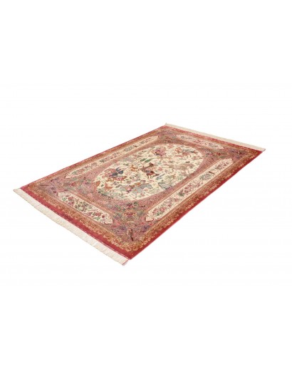 Tappeto Ghom seta Persia marrone 132x201