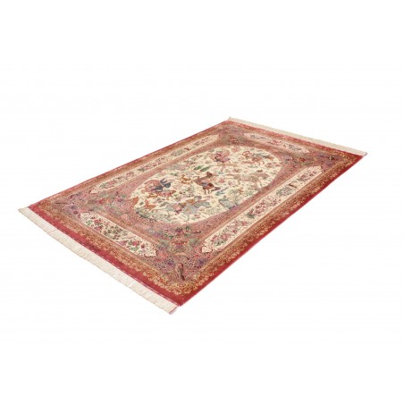 Tappeto Ghom seta Persia marrone 132x201