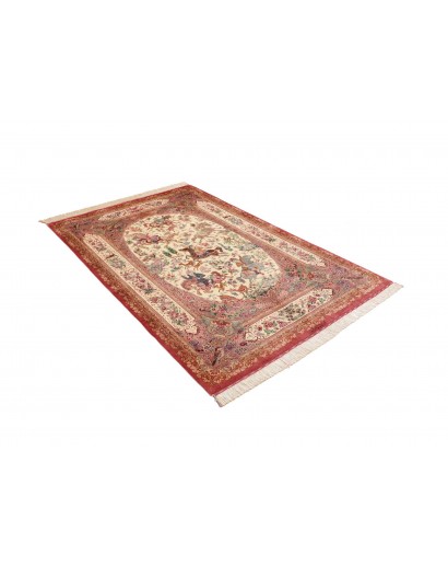 Tappeto Ghom seta Persia marrone 132x201