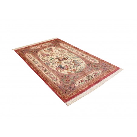 Tappeto Ghom seta Persia marrone 132x201