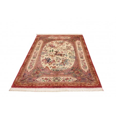 Tappeto Ghom seta Persia marrone 132x201