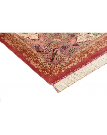 Tappeto Ghom seta Persia marrone 132x201