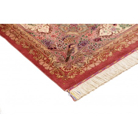Tappeto Ghom seta Persia marrone 132x201