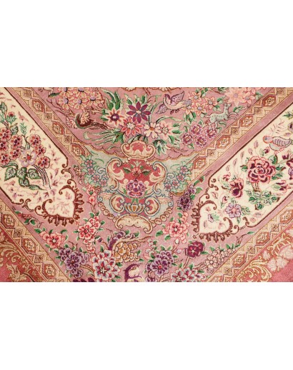 Tappeto Ghom seta Persia marrone 132x201
