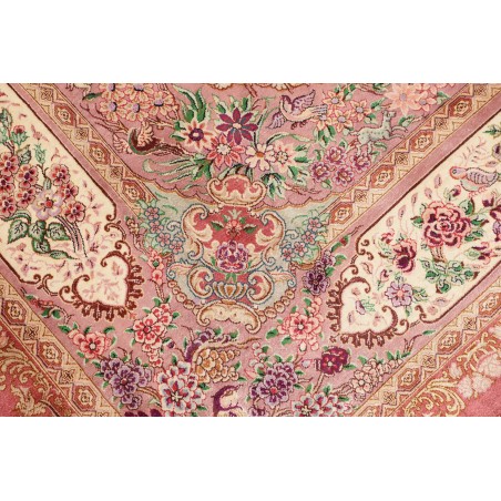Tappeto Ghom seta Persia marrone 132x201