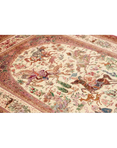 Tappeto Ghom seta Persia marrone 132x201