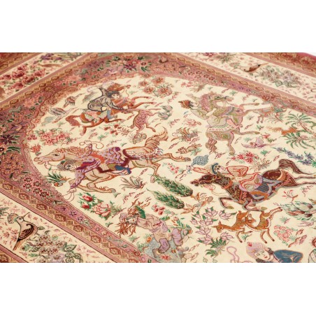 Tappeto Ghom seta Persia marrone 132x201