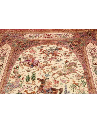 Tappeto Ghom seta Persia marrone 132x201