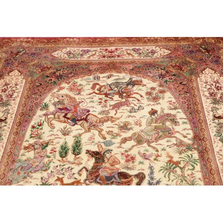 Tappeto Ghom seta Persia marrone 132x201