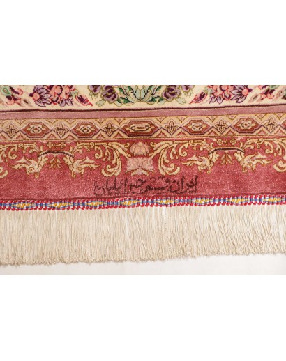 Tappeto Ghom seta Persia marrone 132x201