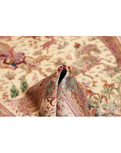Tappeto Ghom seta Persia marrone 132x201