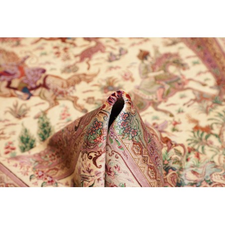 Tappeto Ghom seta Persia marrone 132x201
