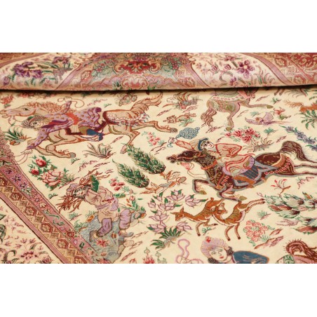 Tappeto Ghom seta Persia marrone 132x201