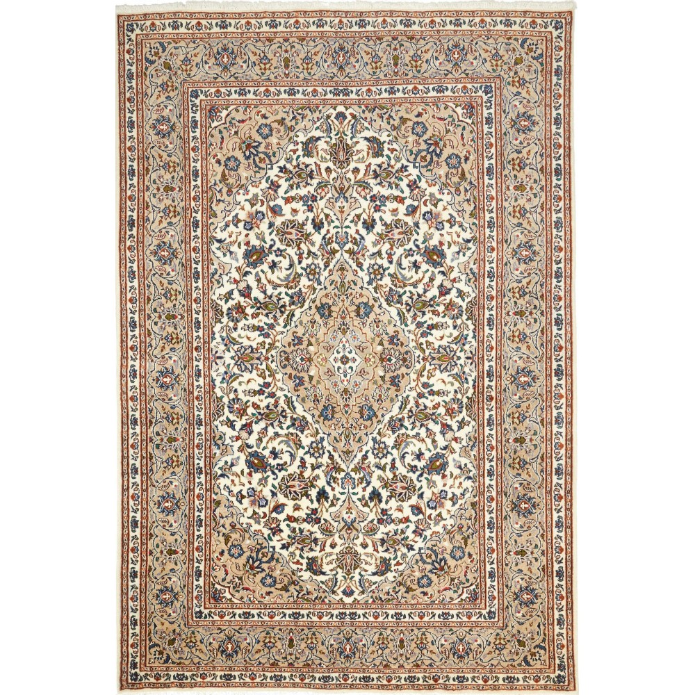 Tappeto Mashad Persia beige marrone 198x296 Tappeto Mashad Persia beige marrone 198x296