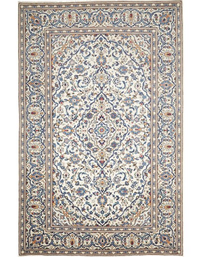 Tappeto Kashan Persia bianco grigio 196x300