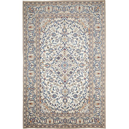 Tappeto Kashan Persia bianco grigio 196x300
