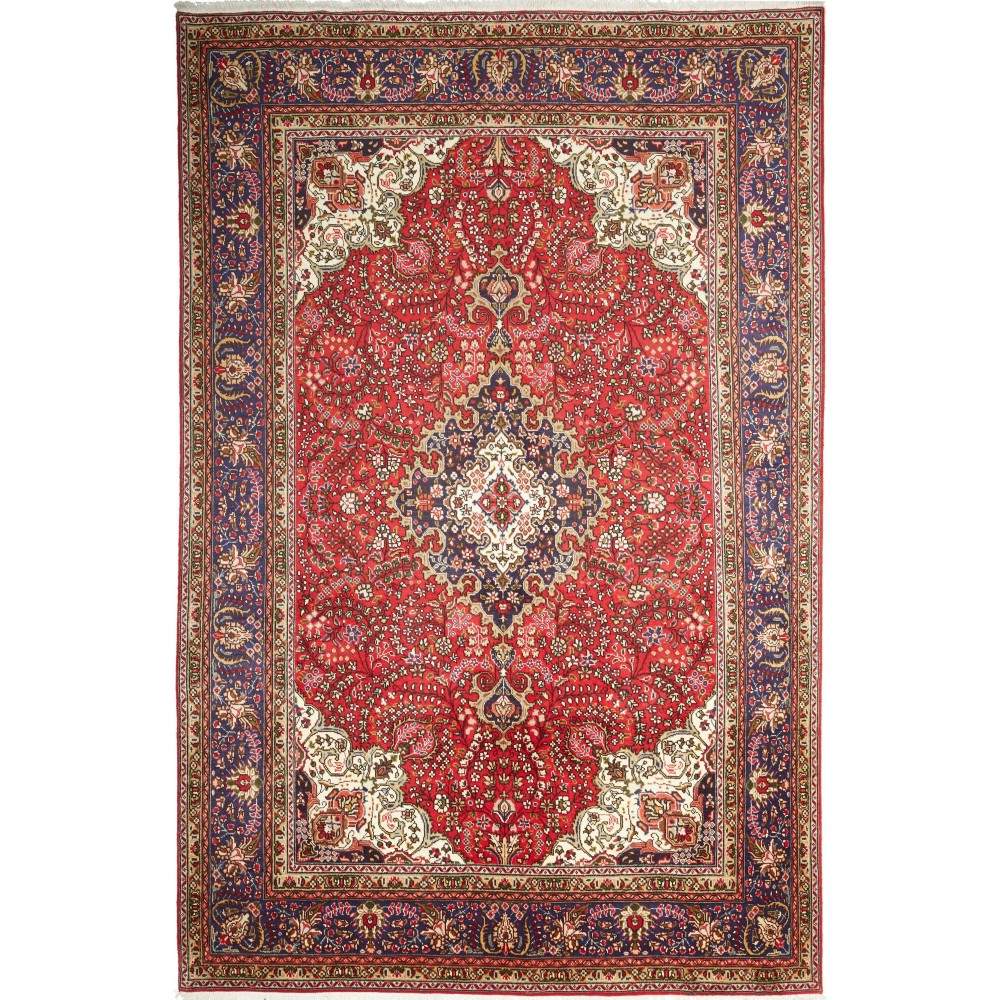 Tappeto Tabriz Persia marrone giallo 194x297 Tappeto Tabriz Persia marrone giallo 194x297