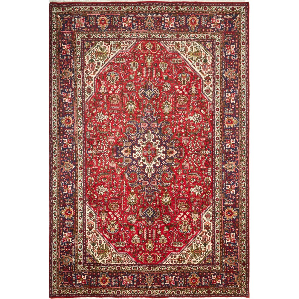 Tappeto Tabriz Persia marrone giallo 203x304 Tappeto Tabriz Persia marrone giallo 203x304