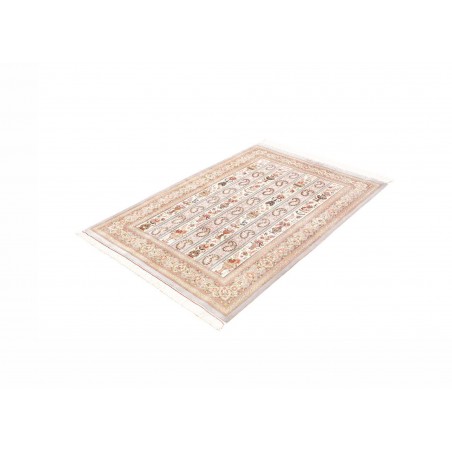 Tappeto Ghom seta Persia beige giallo 101x154