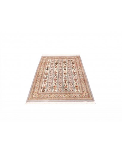 Tappeto Ghom seta Persia beige giallo 101x154