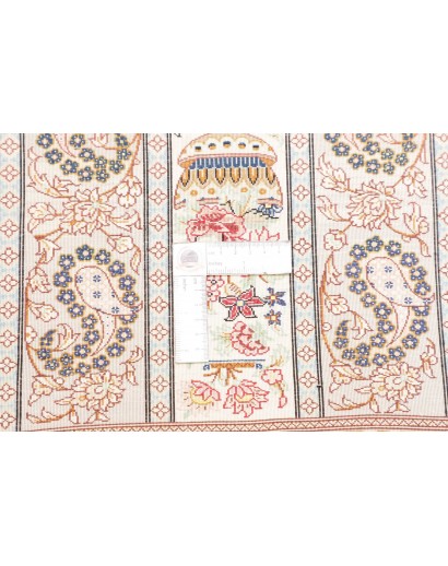 Tappeto Ghom seta Persia beige giallo 101x154