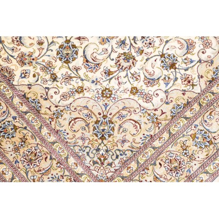Tappeto Ghom seta Persia giallo grigio 100x148