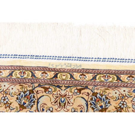 Tappeto Ghom seta Persia giallo grigio 100x148