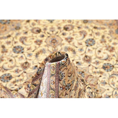 Tappeto Ghom seta Persia giallo grigio 100x148