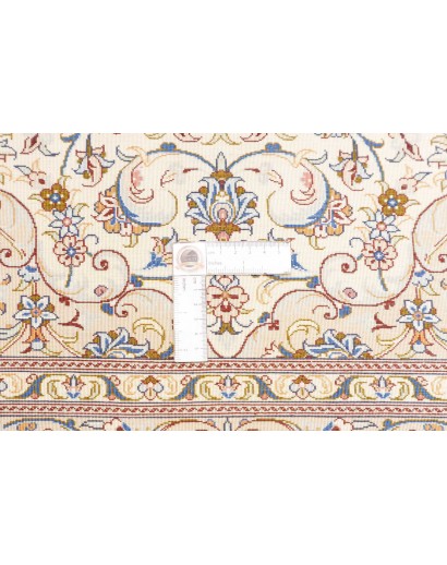Tappeto Ghom seta Persia giallo grigio 100x148