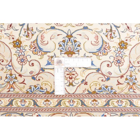 Tappeto Ghom seta Persia giallo grigio 100x148