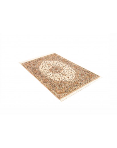 Tappeto Ghom seta Persia giallo verde 102x150